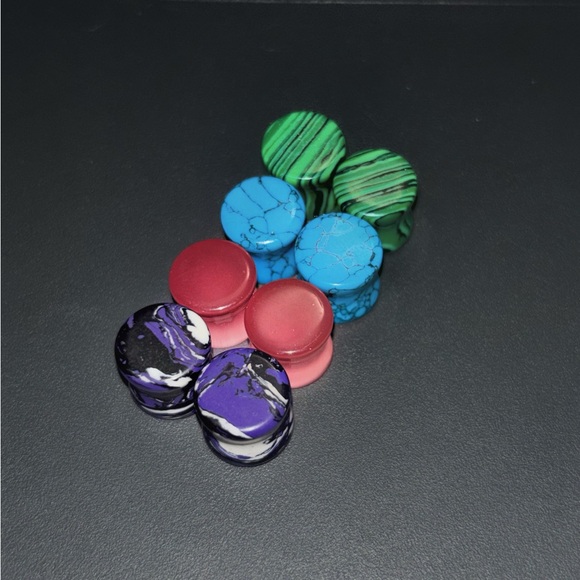 Jewelry - 10mm Stone Ear Tunnels SET